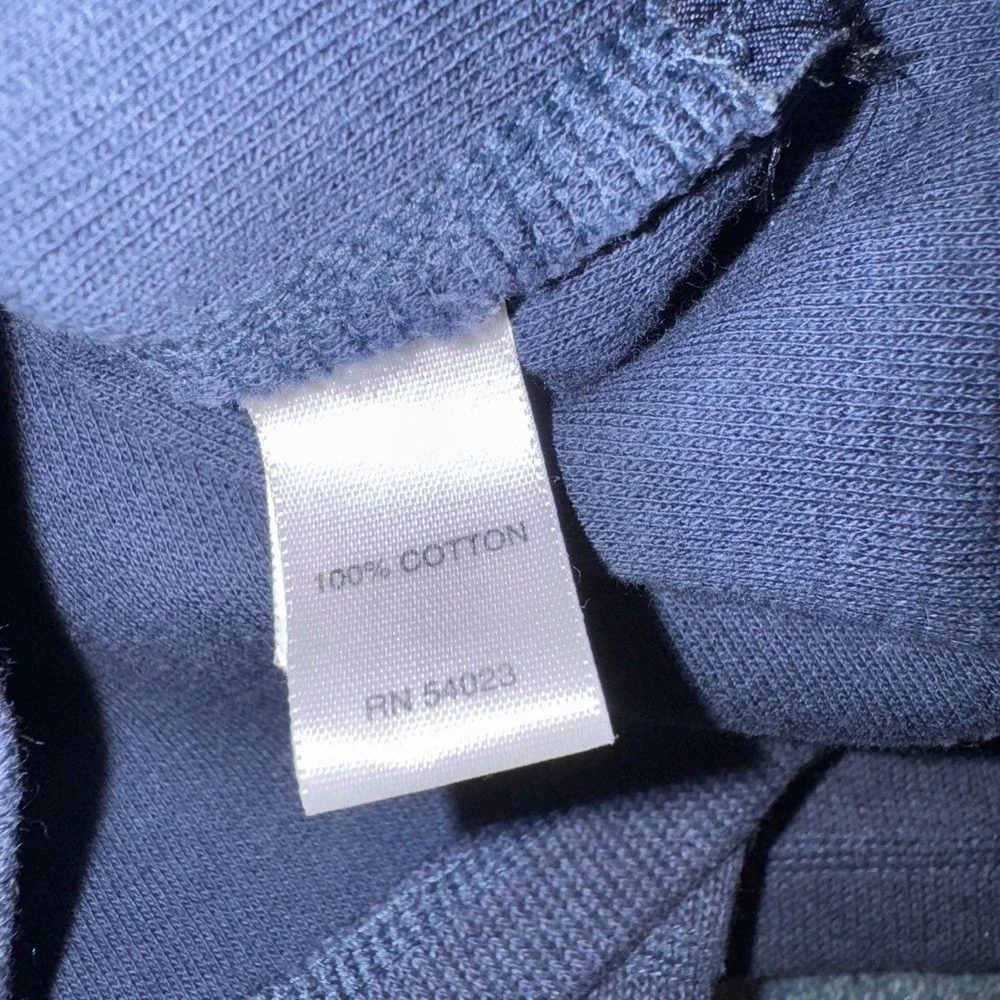 Banana Republic Mens Quarter Zip Pullover Medium Navy Blue 100% Cotton